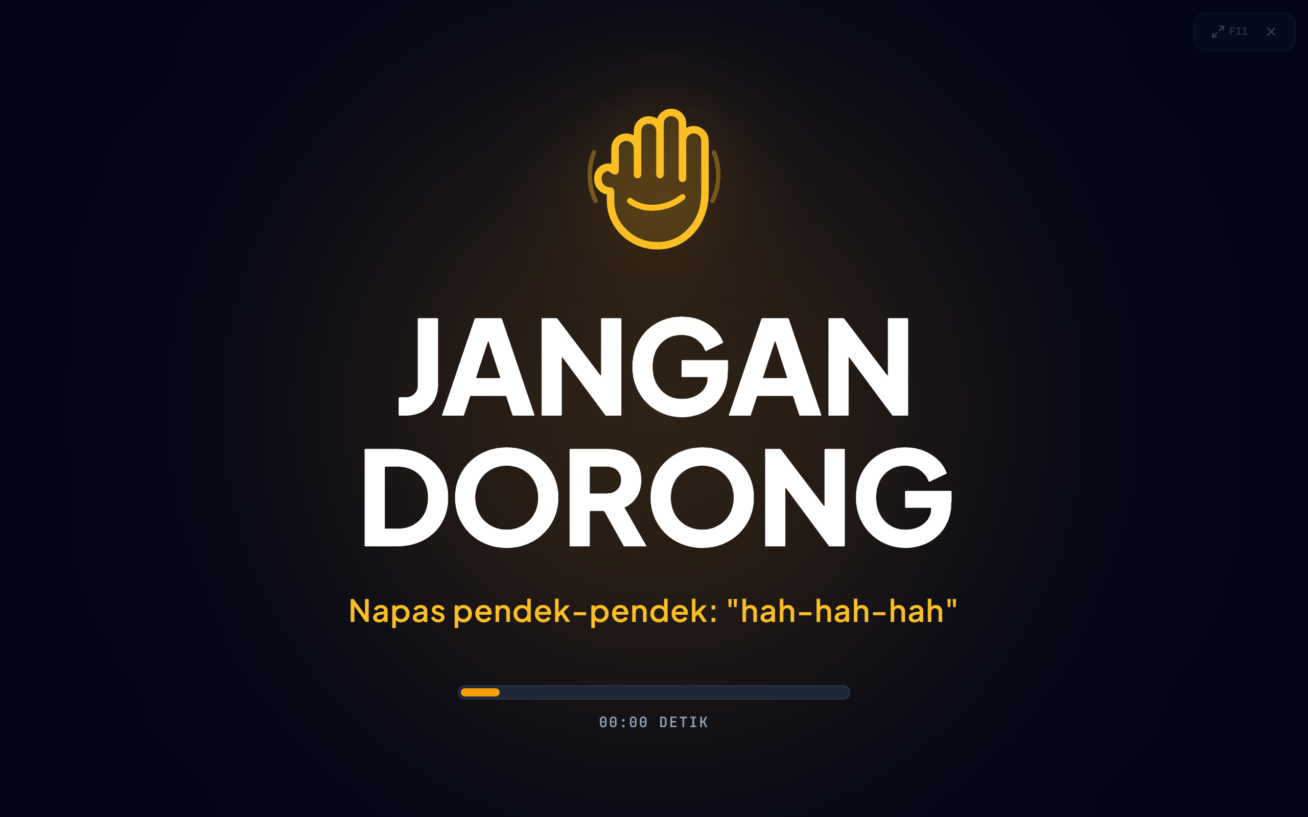 Layar Instruksi Jangan Dorong